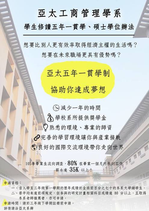 五年一貫招生DM